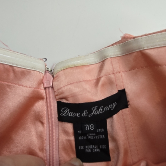 Dave & Johnny Girls Size 7/8 Peach Special Event Beaded Tulle Dress - Picture 4 of 9